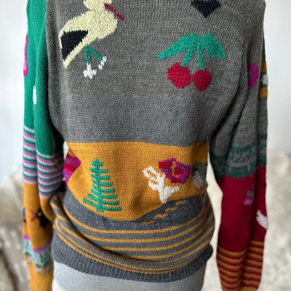 de rotchild 70s Vintage Patchwork Crewneck Sweater
